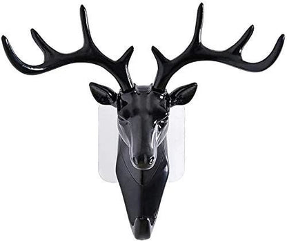Deer Head Self Adhesive Wall/ Door Hanger for Keys, Bags & Jewelry (Pack of 2)