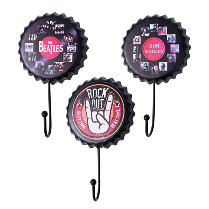 Bottle Cap Shaped Metal Wall Hangers (17 cm) for Wall Hangings, Coats, Towels etc.