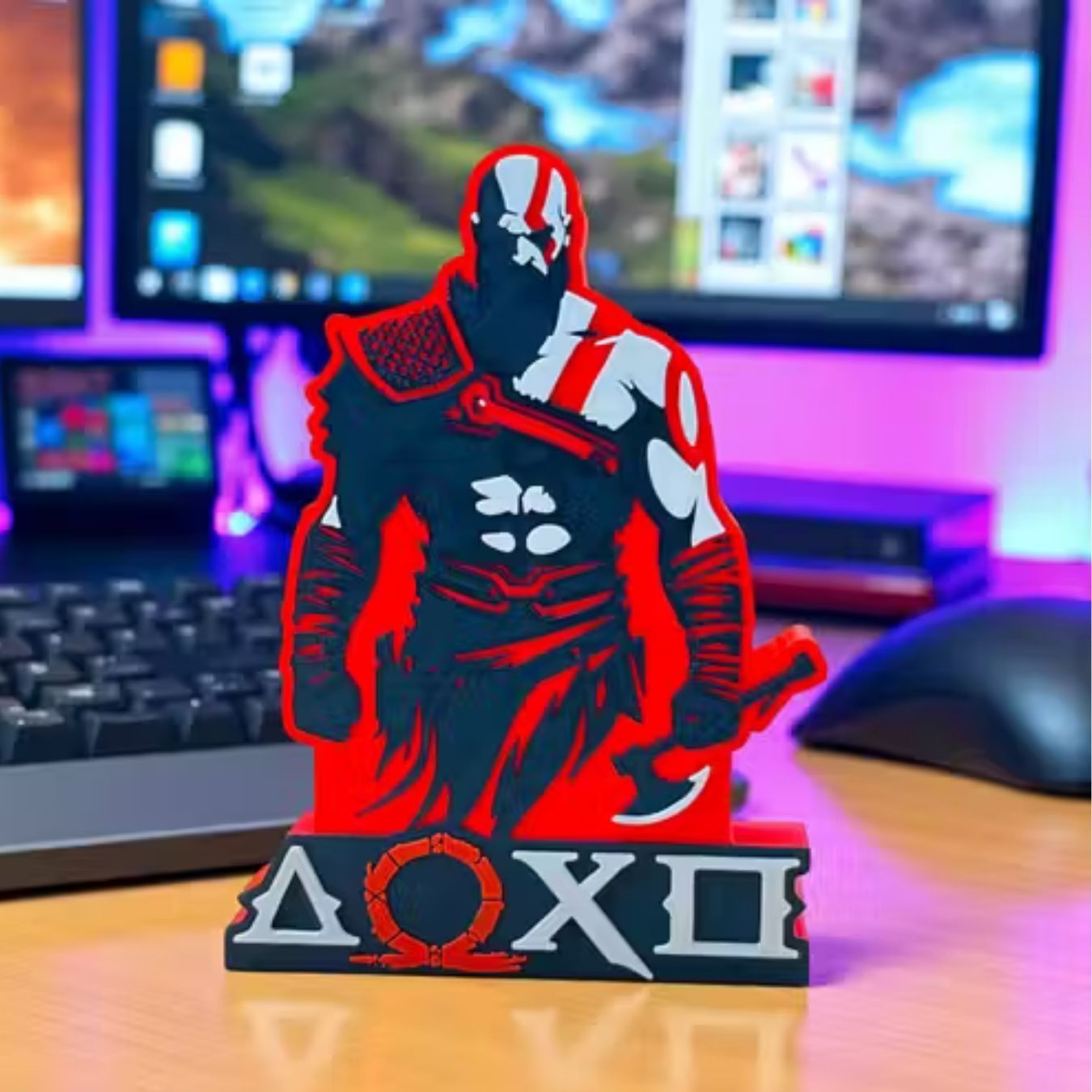 Kratos 3D Gaming Logo Tabletop / Decor | God of War