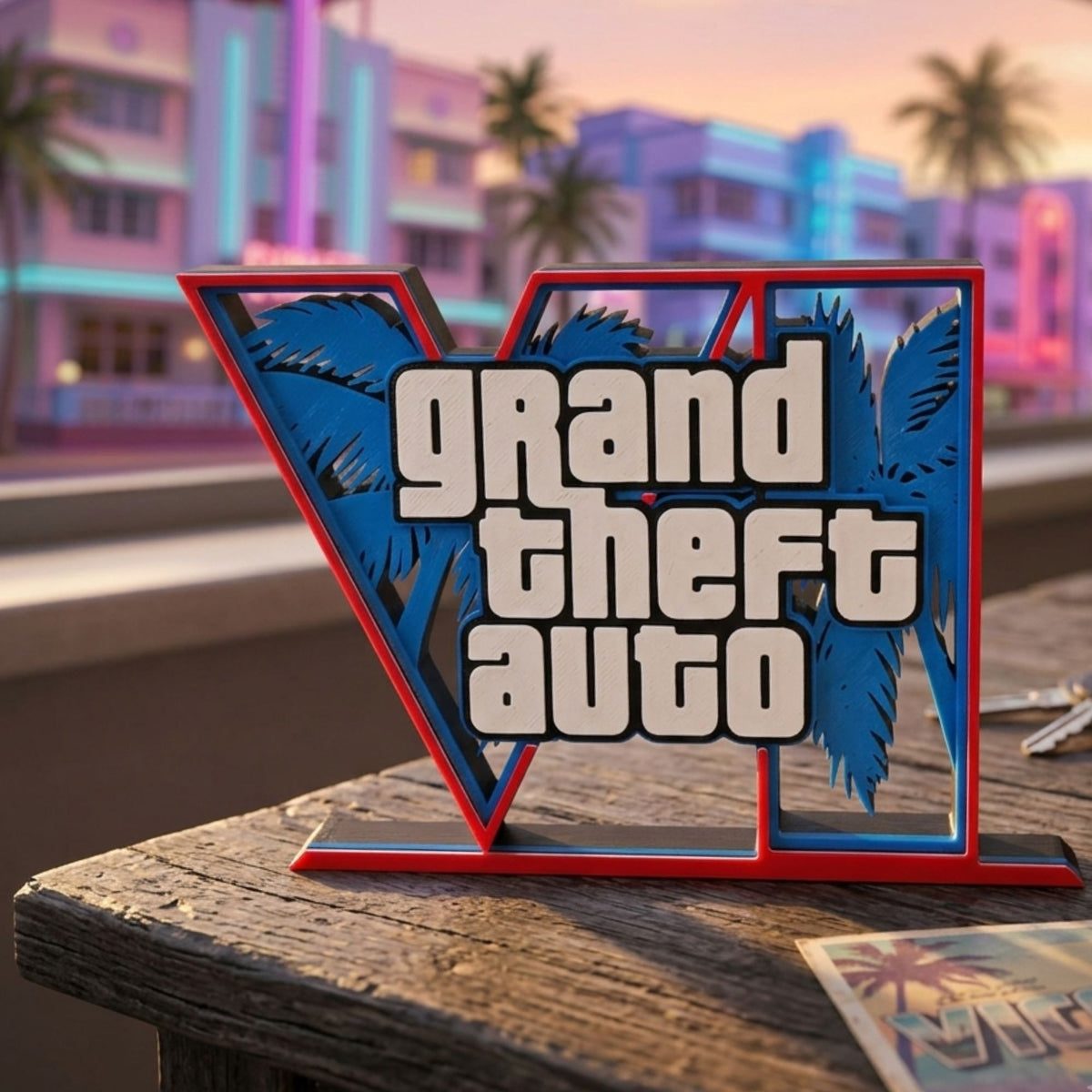 GTA VI Tabletop Logo Display