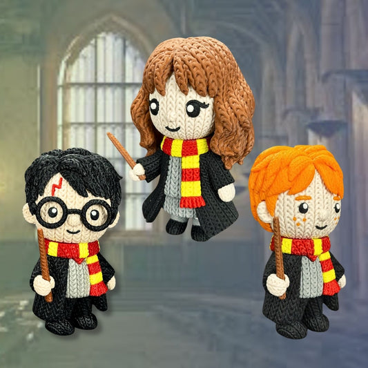 Harry Potter Trio (select character) - knitted effect figure (made of PVC, not yarn) (10 cm)