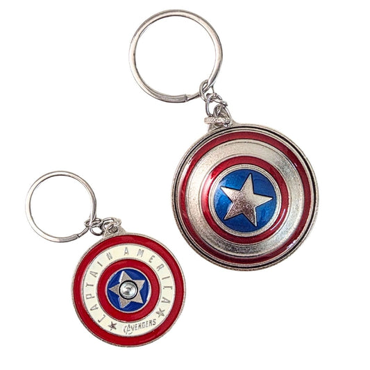 Captain America Sheild  - Rotating Metal Keyring (5 cm)