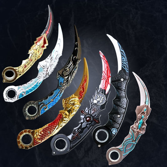 Foldable Karambit with Finger Spinner - not sharp (15 cm ) (select variant)