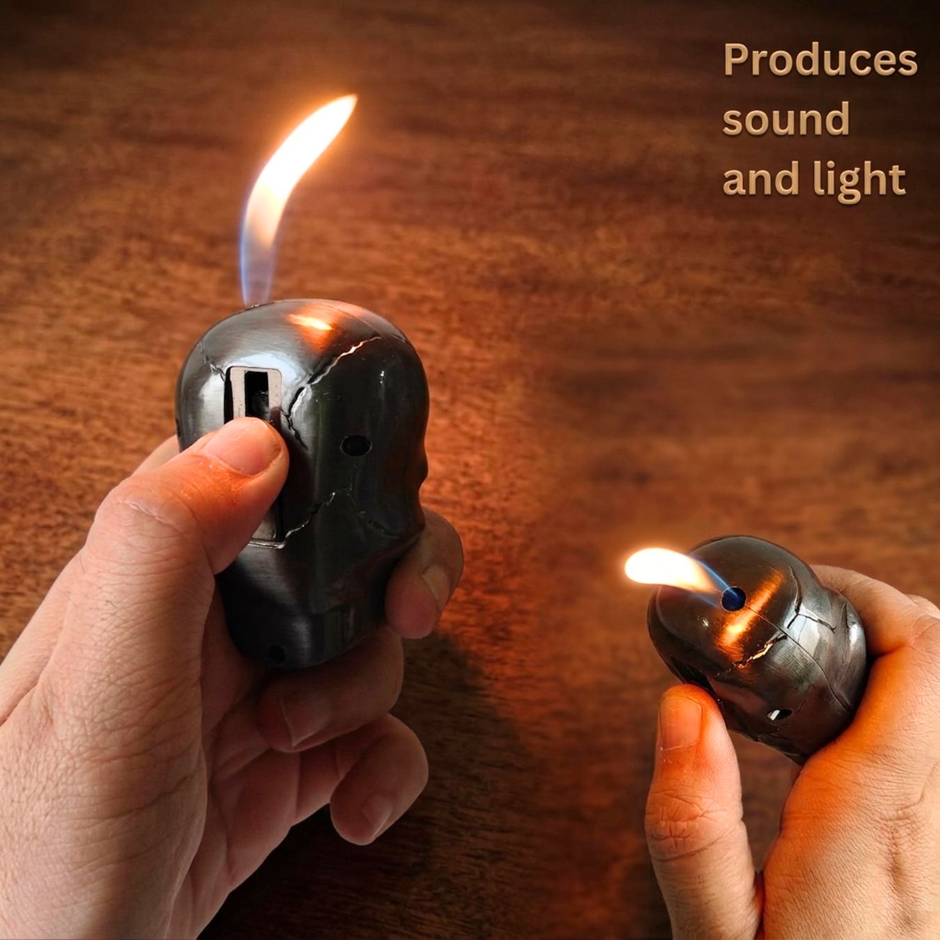 Metallic Skull Lighter with Sound & Light (6 cm)