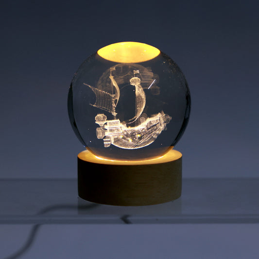 One piece ship - Crystal Ball Lamp