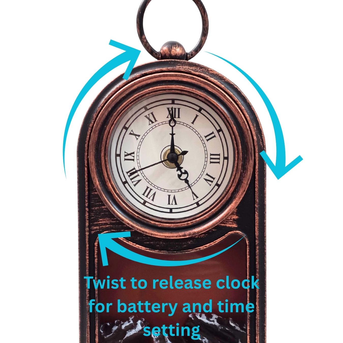 Bonfire Table Lamp with Clock