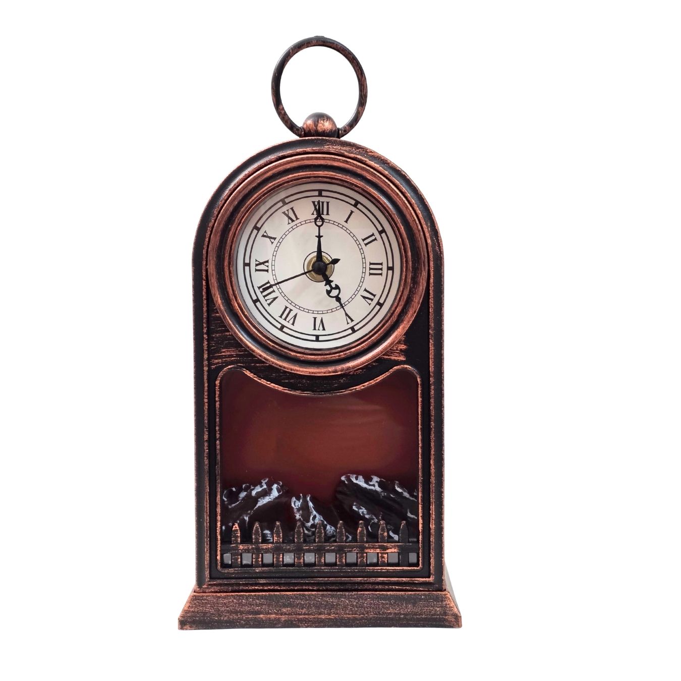 Bonfire Table Lamp with Clock