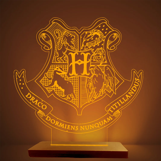 Hogwarts Crest - Acrylic Lamp (19 cm) (Yellow)