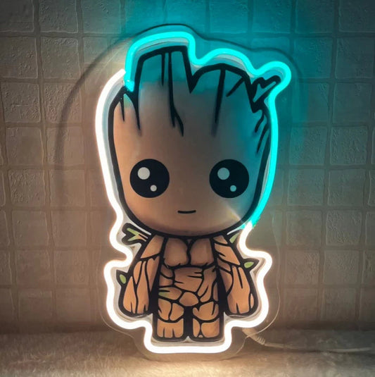 Groot - Neon Artwork