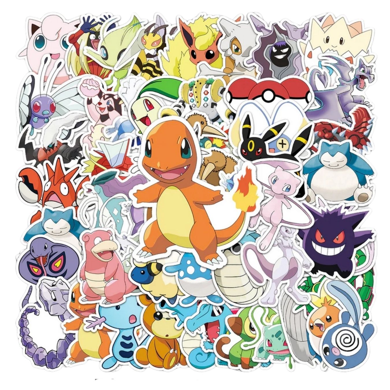Pokemon Sticker Set - 50 Unique Stickers
