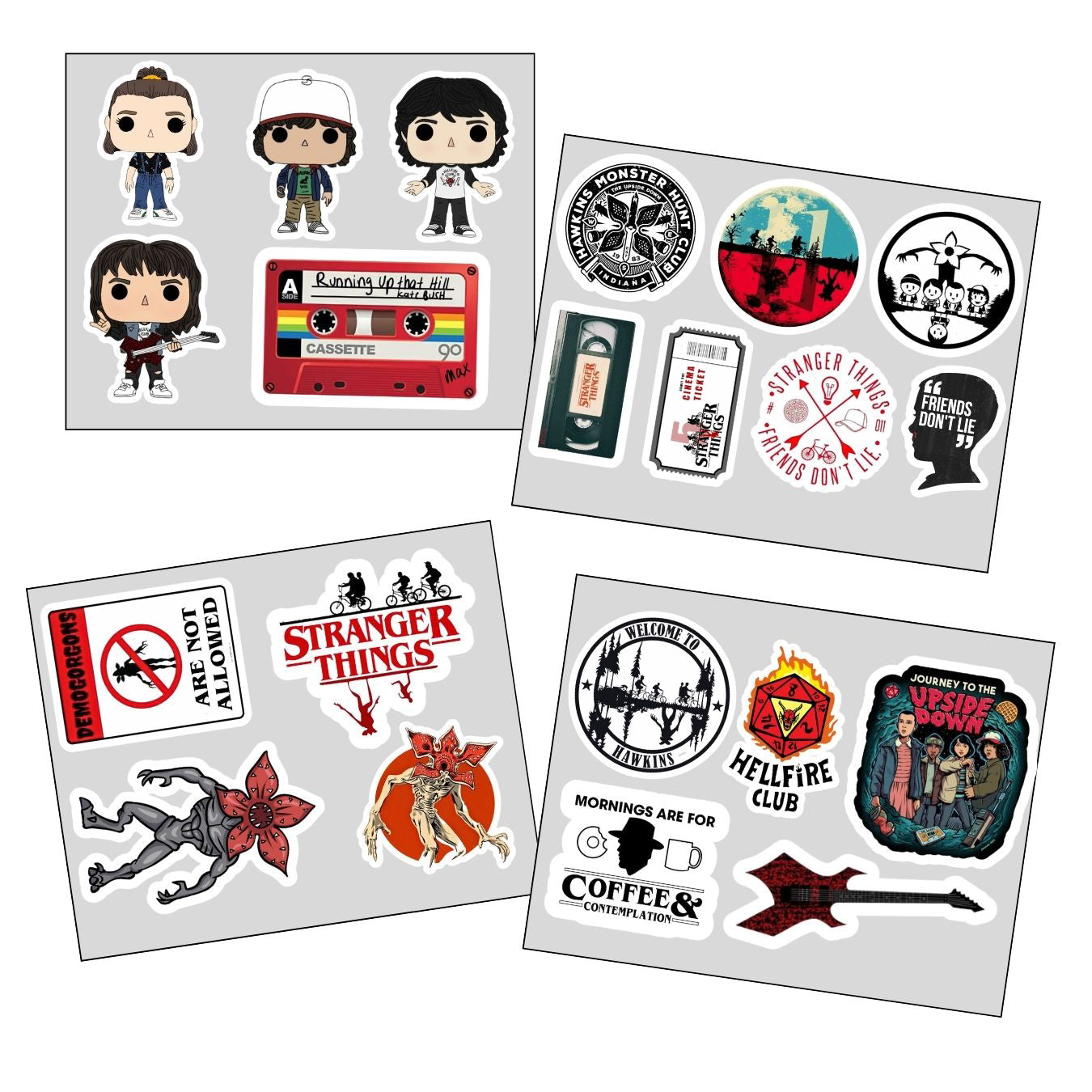 The Ultimate Stranger Things Set - 36 Postcards (10*15 cm), 21 Stickers (~6 cm) & 8 Bookmarks (15*5 cm)
