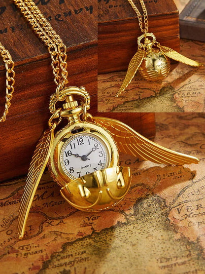 Harry Potter - Snitch Pocket Chain-Watch (Golden / Brass - choose from menu)