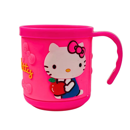 Hello Kitty - 3D Rubberized Surface Plastic Cup (Pack of 2)