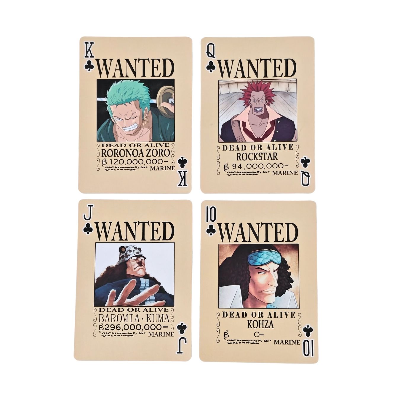 One Piece - Wanted | Playing cards (each card with an unique pic)