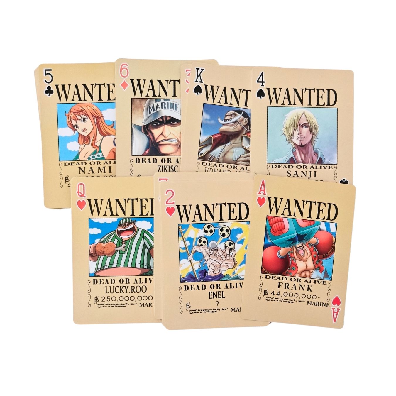 One Piece - Wanted | Playing cards (each card with an unique pic)