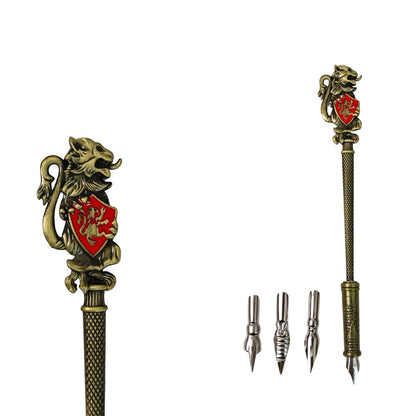 Harry Potter - Magic Pen Set (Pen, Ink Pot, Pen Stand, Calligraphy Nibs, Metal Broach)