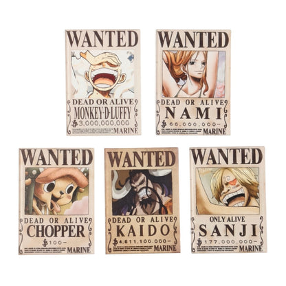 One Piece - Wanted Fridge Magnets (7*5 cm) - Premium Acrylic - Set of 5