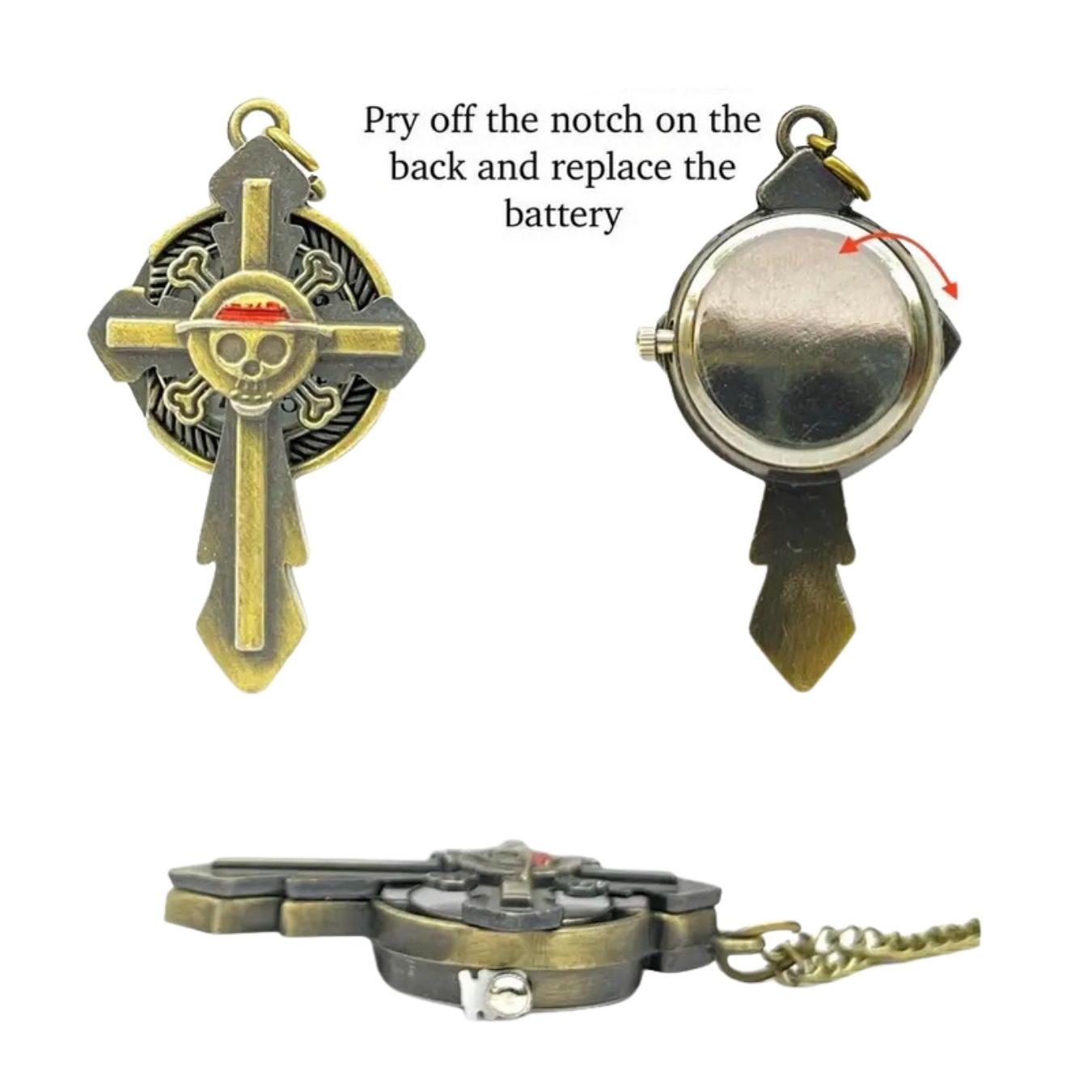 Pirate Logo Metal Pocket Watch (5 cm) | One Piece