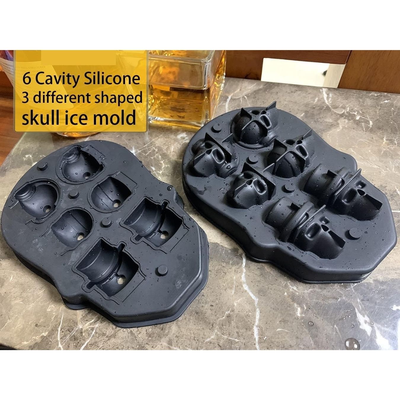 Skull shaped 6 cavity Silicon tray | Ice / Chocolate Mould / tray