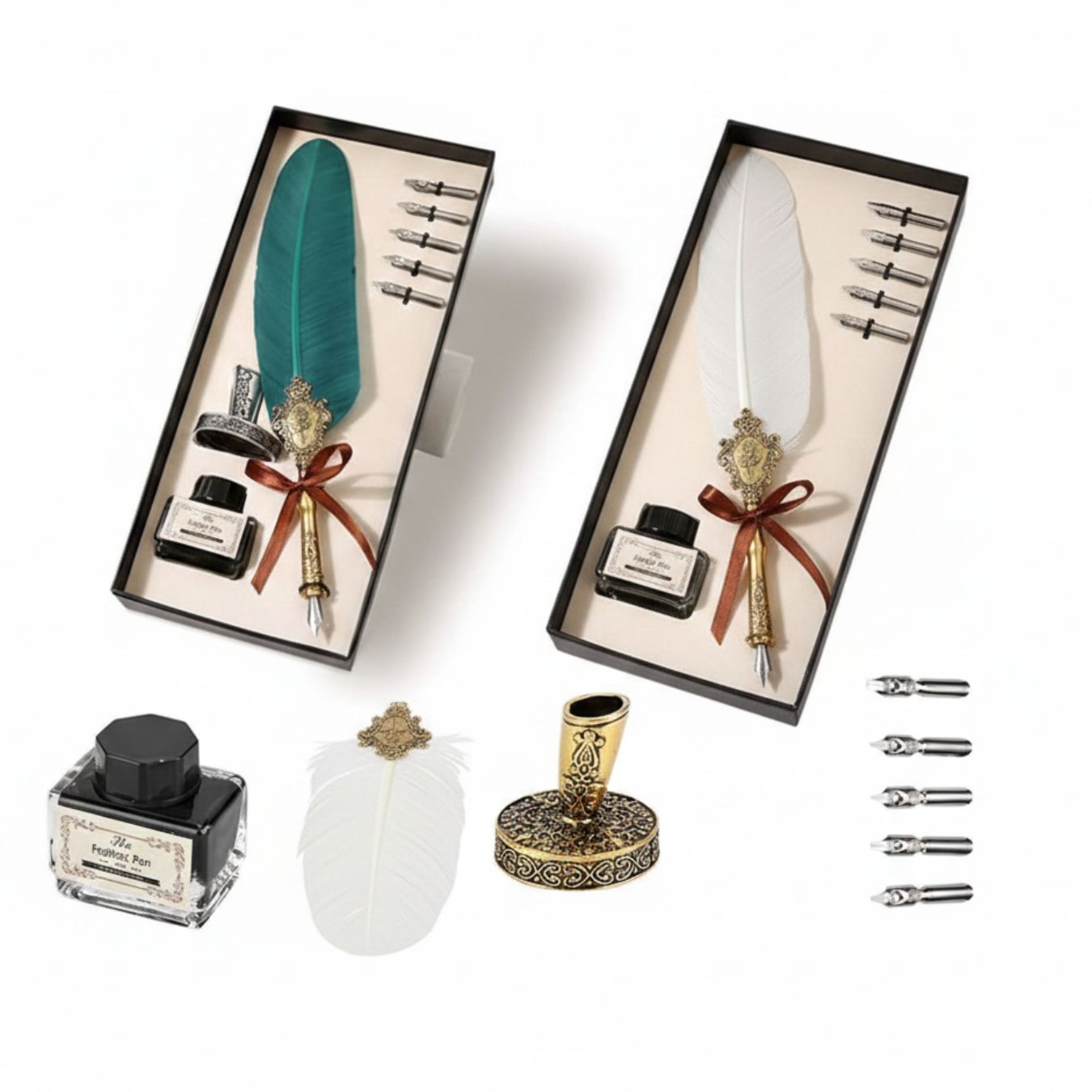 Calligraphy Quill Pen set with Ink and Metal Stamp (select variant) | Harry Potter