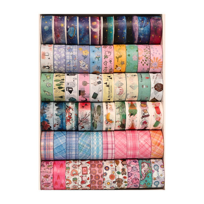 Pack of 60 Washi Tape Roll Set - Decorative Theme Collection