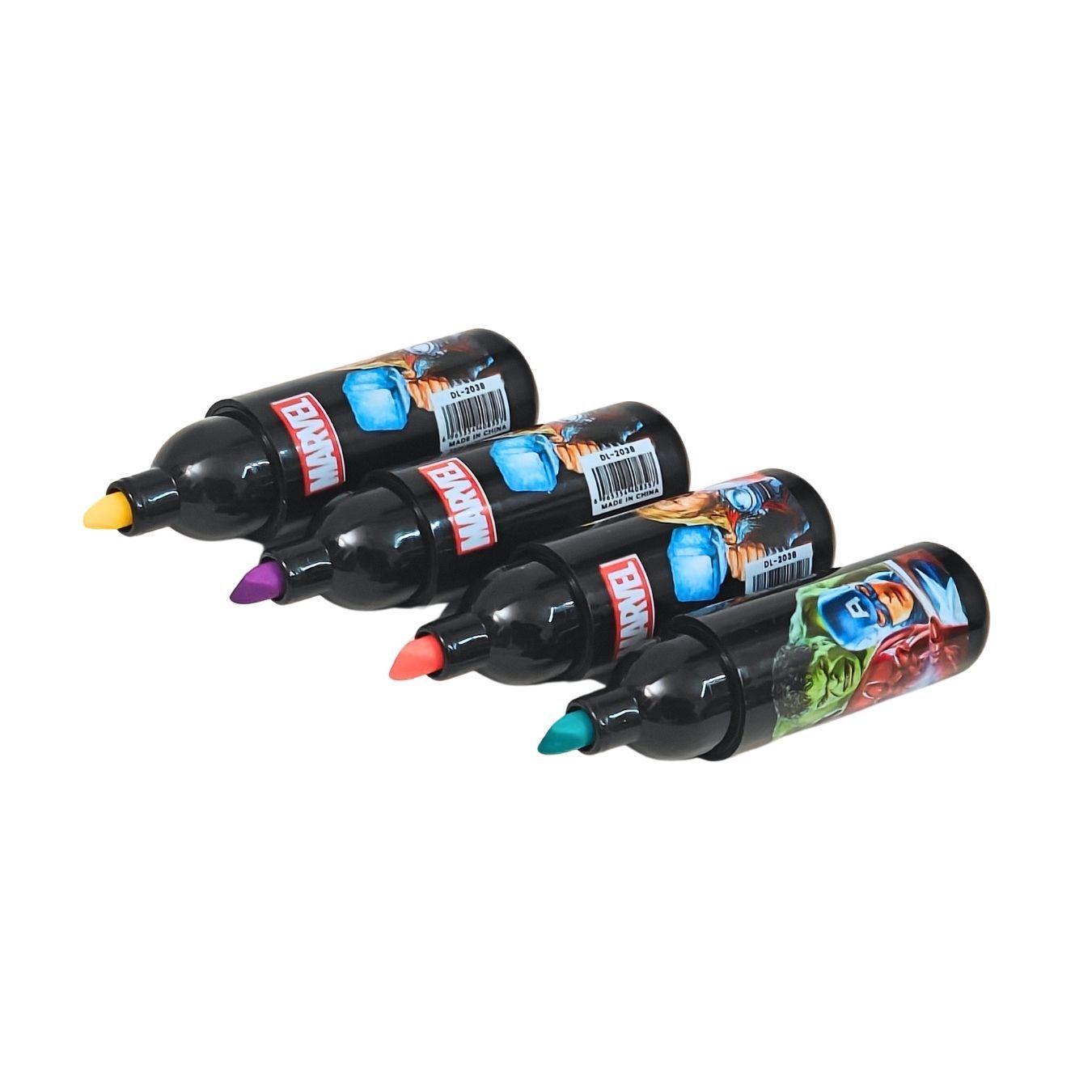 Avengers Themed Fluorescent Highlighter Set of 6 - (5 cm)