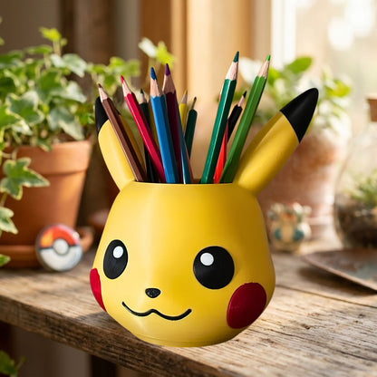 Pikachu Face Penstand / Stationary Organizer / Planter (16 x 16 x 12 cm)