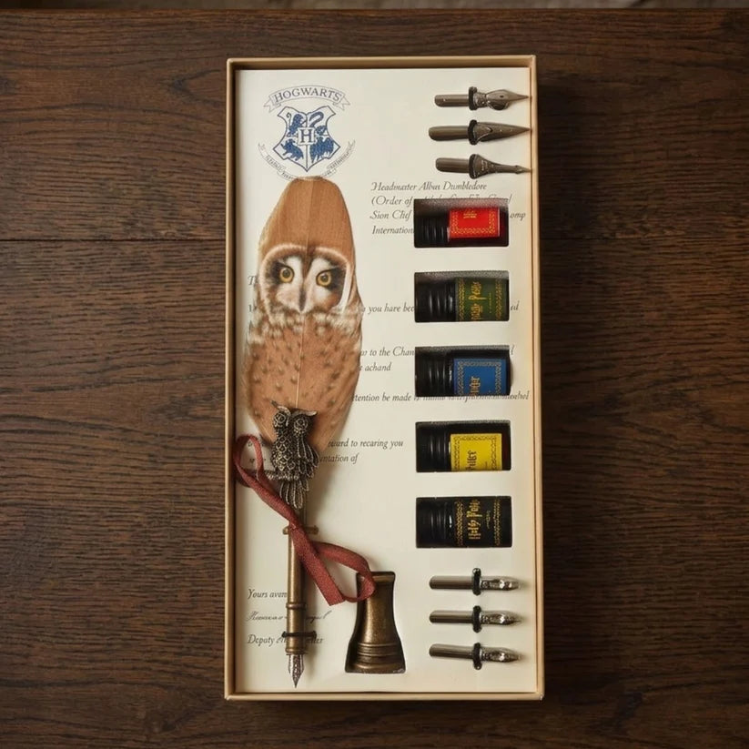 Harry Potter Hogwarts Owl Feather Quill Pen and Ink Set (select variant)