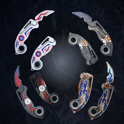 Tri-Fold Karambit with finger spinner (17 cm) (not sharp)