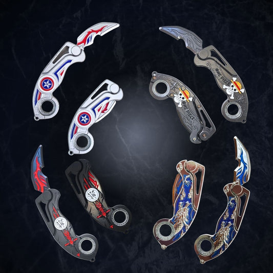 Tri-Fold Karambit with finger spinner (17 cm) (not sharp)