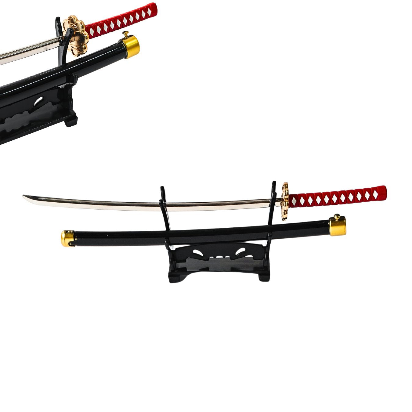 Mini Metal Katana (not sharp, 24 cm) | Button open (katana stand not included) (select variant from menu)
