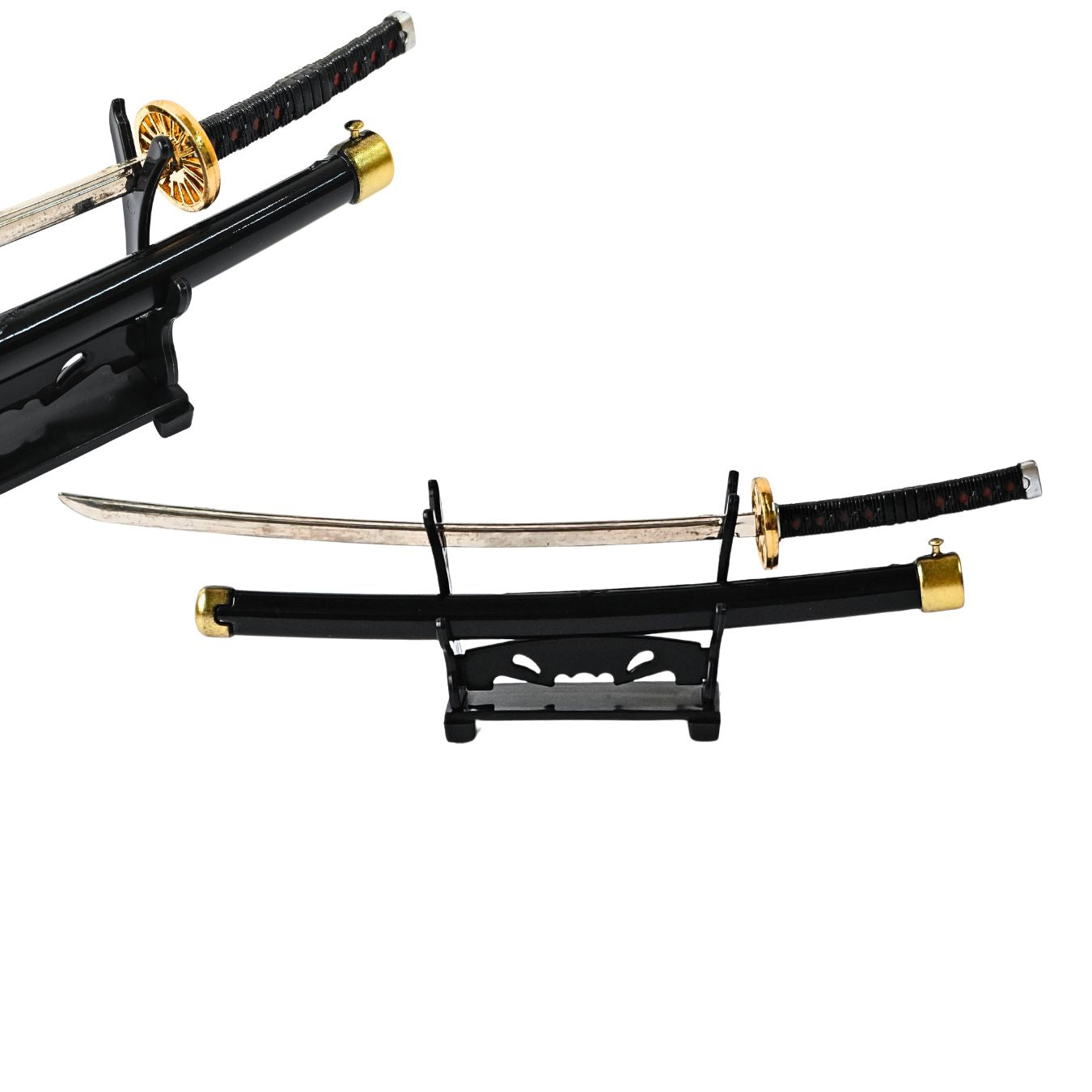 Mini Metal Katana (not sharp, 24 cm) | Button open (katana stand not included) (select variant from menu)