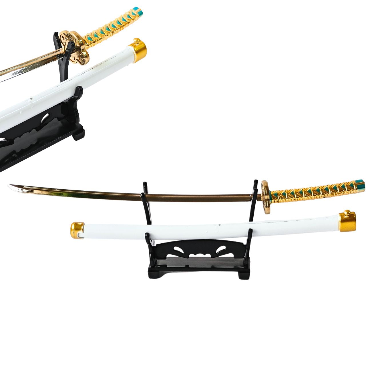 Mini Metal Katana (not sharp, 24 cm) | Button open (katana stand not included) (select variant from menu)