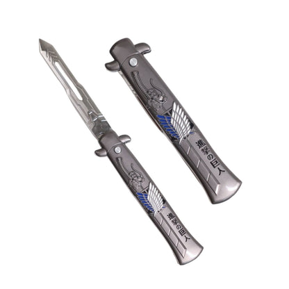 Foldable Metal Anime Knife (23cm) - Snap-open (cosplay item, not sharp)