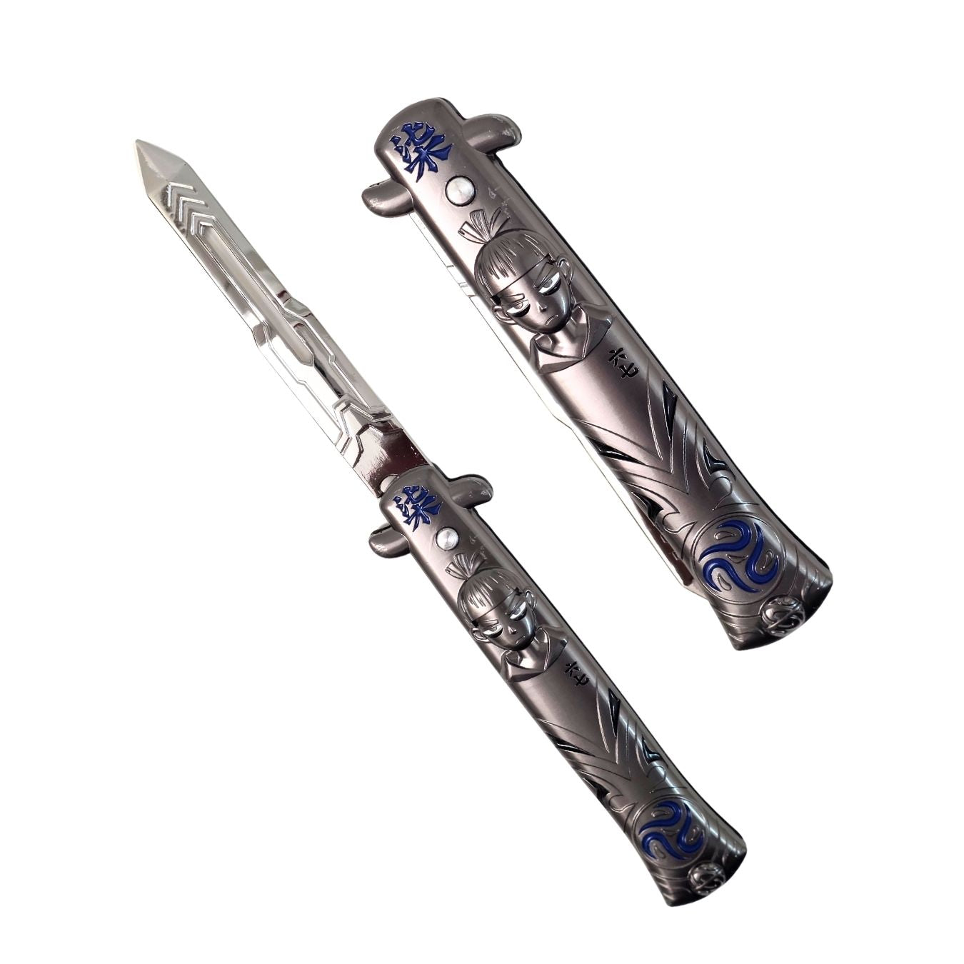 Foldable Metal Anime Knife (23cm) - Snap-open (cosplay item, not sharp)