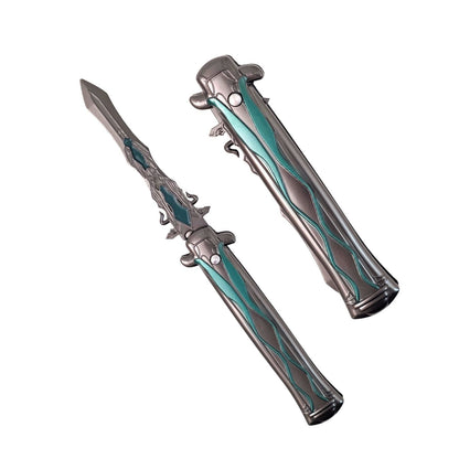 Foldable Metal Anime Knife (23cm) - Snap-open (cosplay item, not sharp)
