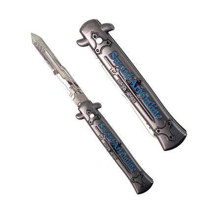 Foldable Metal Anime Knife (23cm) - Snap-open (cosplay item, not sharp)
