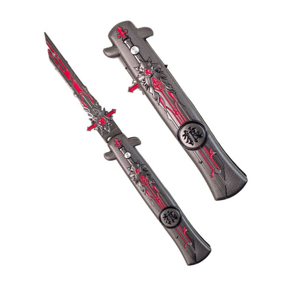 Foldable Metal Anime Knife (23cm) - Snap-open (cosplay item, not sharp)