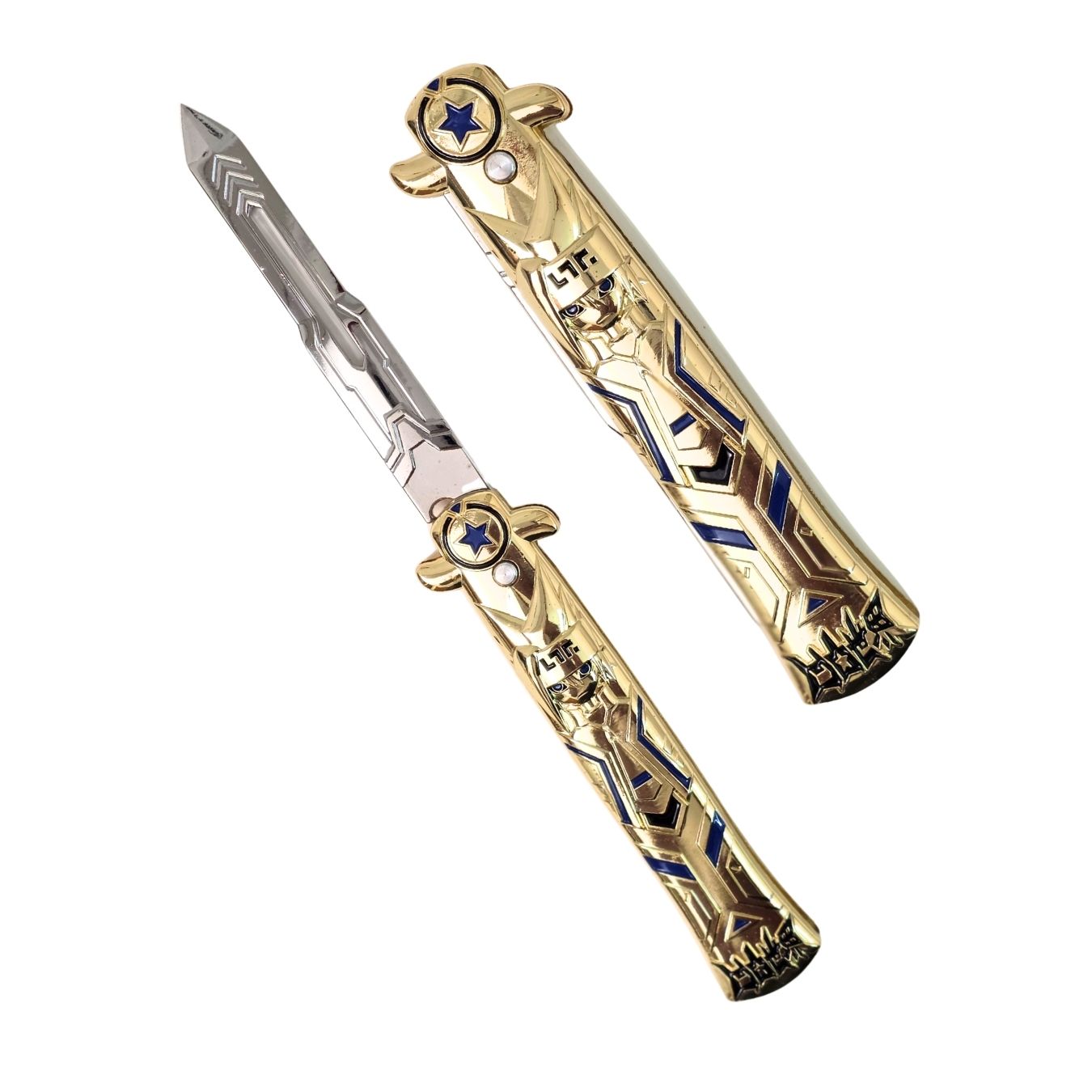 Foldable Metal Anime Knife (23cm) - Snap-open (cosplay item, not sharp)