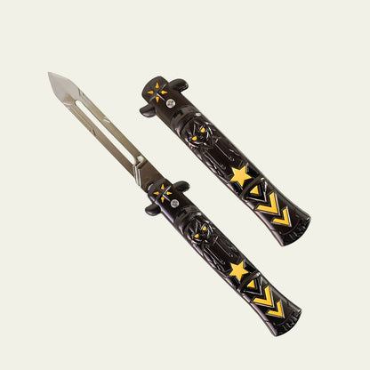 Foldable Metal Anime Knife (23cm) - Snap-open (cosplay item, not sharp)