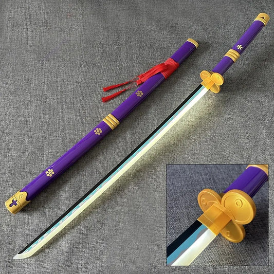 Zoro Purple Enma LED Katana - One Piece - Wooden (no sharp edge) Life-sized - 104 cm #92