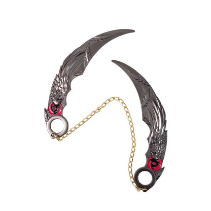 Double Chained Metal Kunai (12 cm, not sharp) (select from menu)