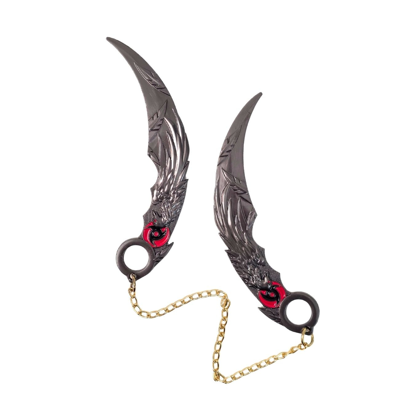 Sharingan | Naruto | Double Chained Metal Kunai (12 cm, not sharp)