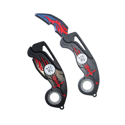 Tri-Fold Karambit with finger spinner (17 cm) (not sharp)