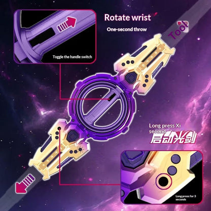 rotating dual edged led light saber with sound