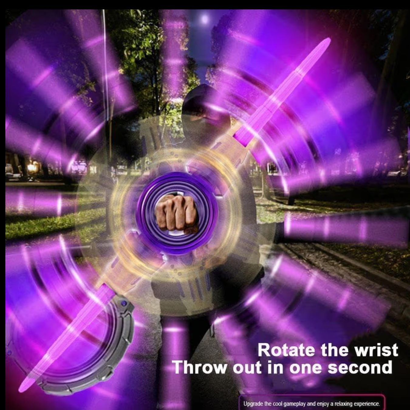 rotating dual edged led light saber with sound