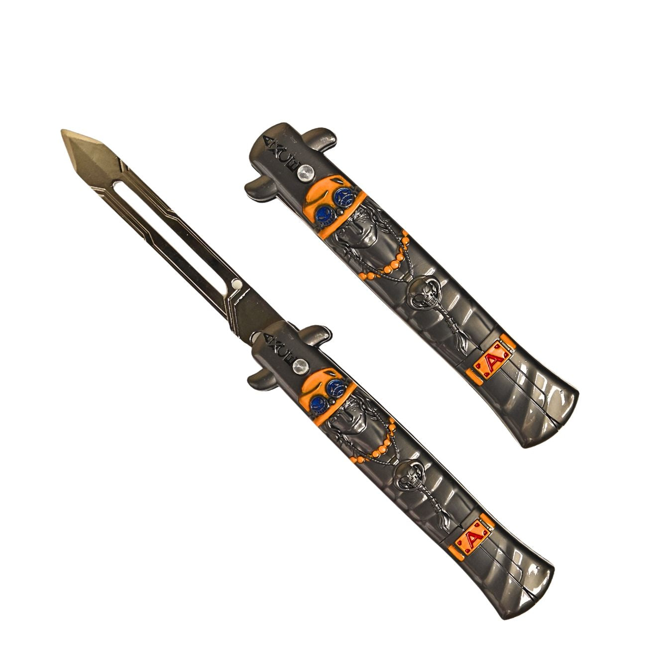 Foldable Metal Anime Knife (23cm) - Snap-open (cosplay item, not sharp)