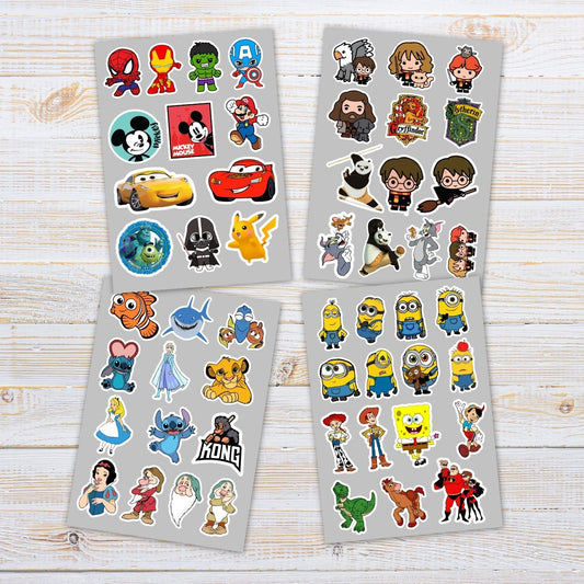 Cartoon Superstars - The Ultimate Sticker Mix - Set of 53 Premium Waterproof Stickers