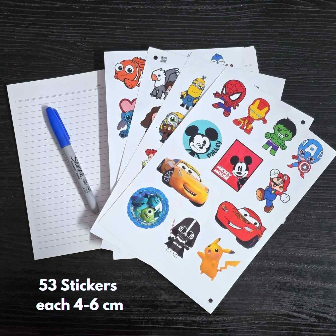 Cartoon Superstars - The Ultimate Sticker Mix - Set of 53 Premium Waterproof Stickers