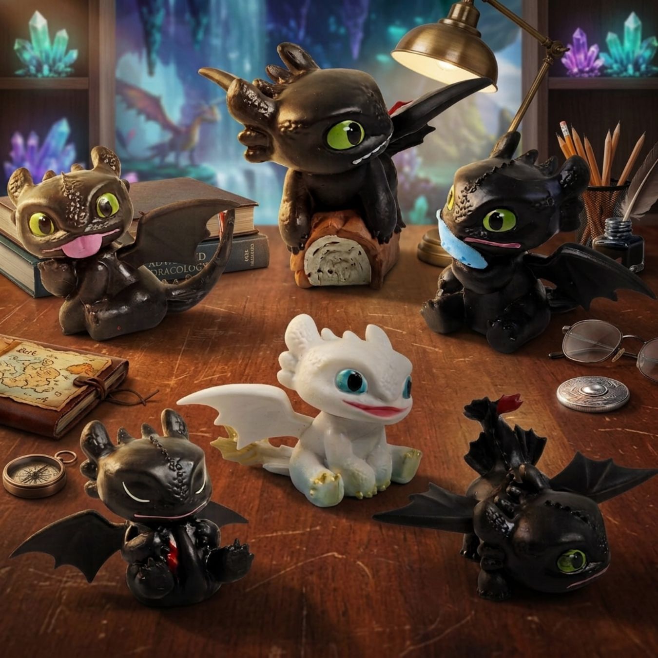 Toothless & Light Fury Mini Figure Set of 6 (4.5 cm)
